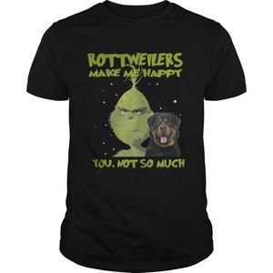 Grinch Rottweilers Make Me Happy Christmas Shirt